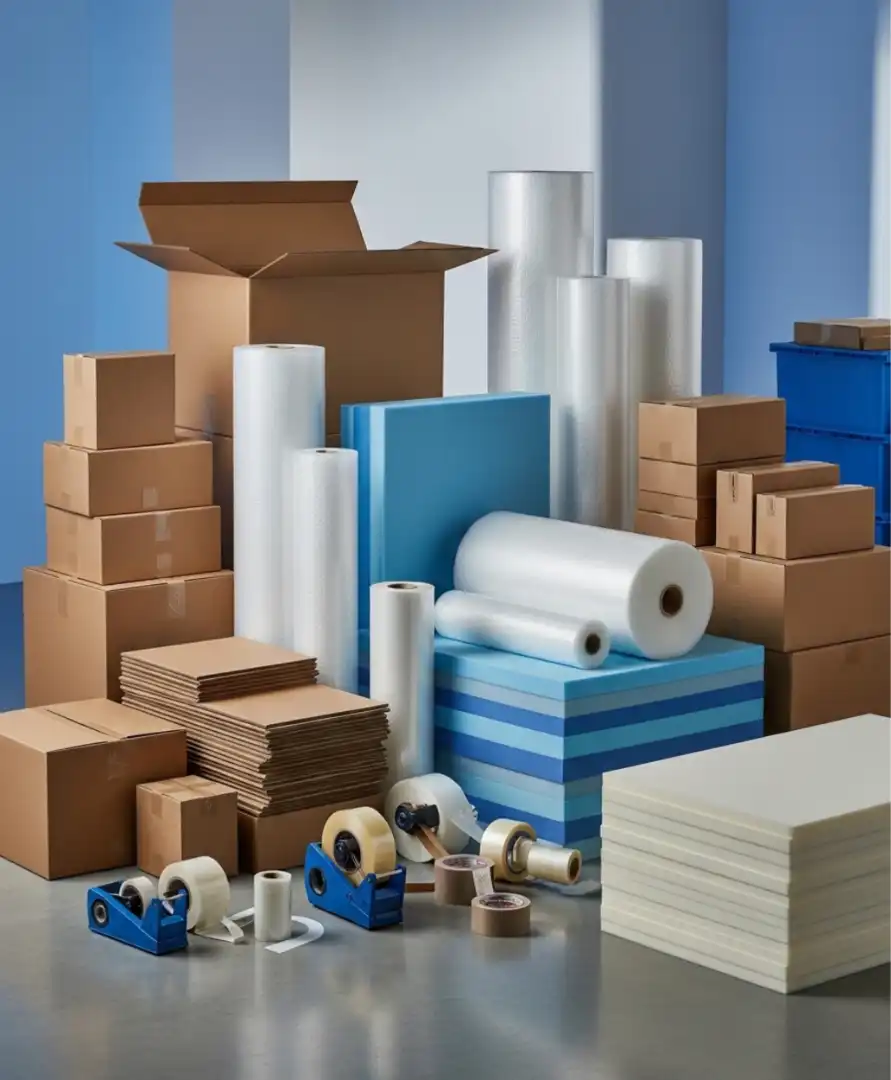 High-quality packing materials and boxes provided by professional villa movers in Dubai.