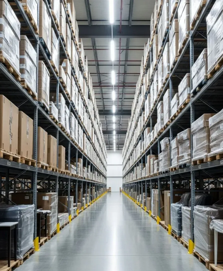 Secure and organized warehouse storage units managed by villa movers in JVC Dubai.